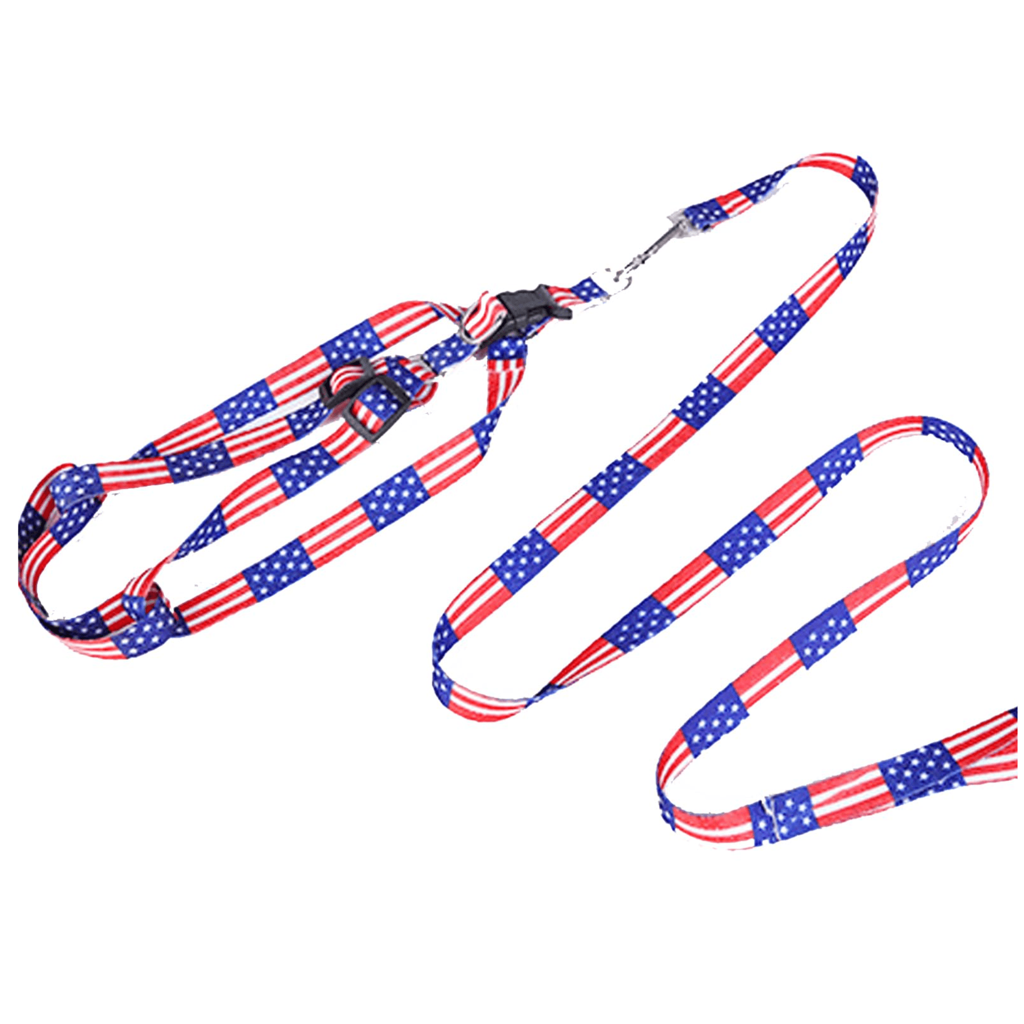 Arnés Ajustable con Correa para Perro Diseño Bandera USA