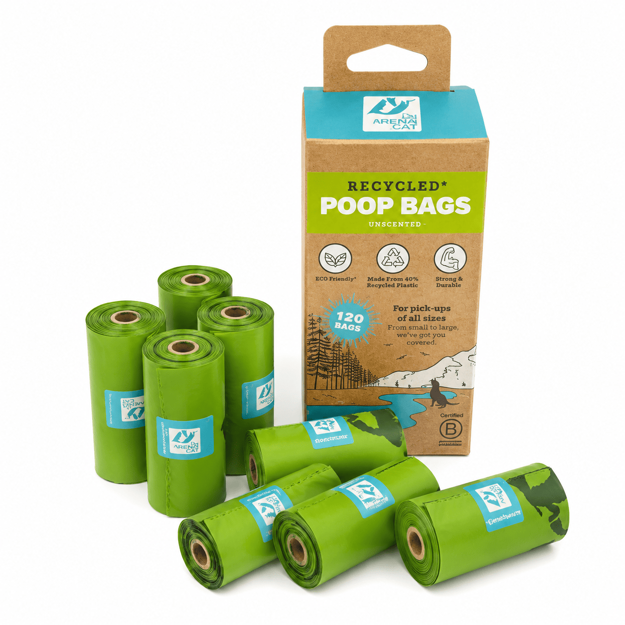 Bolsas Higiénicas Biodegradables para Mascotas 120 Unidades