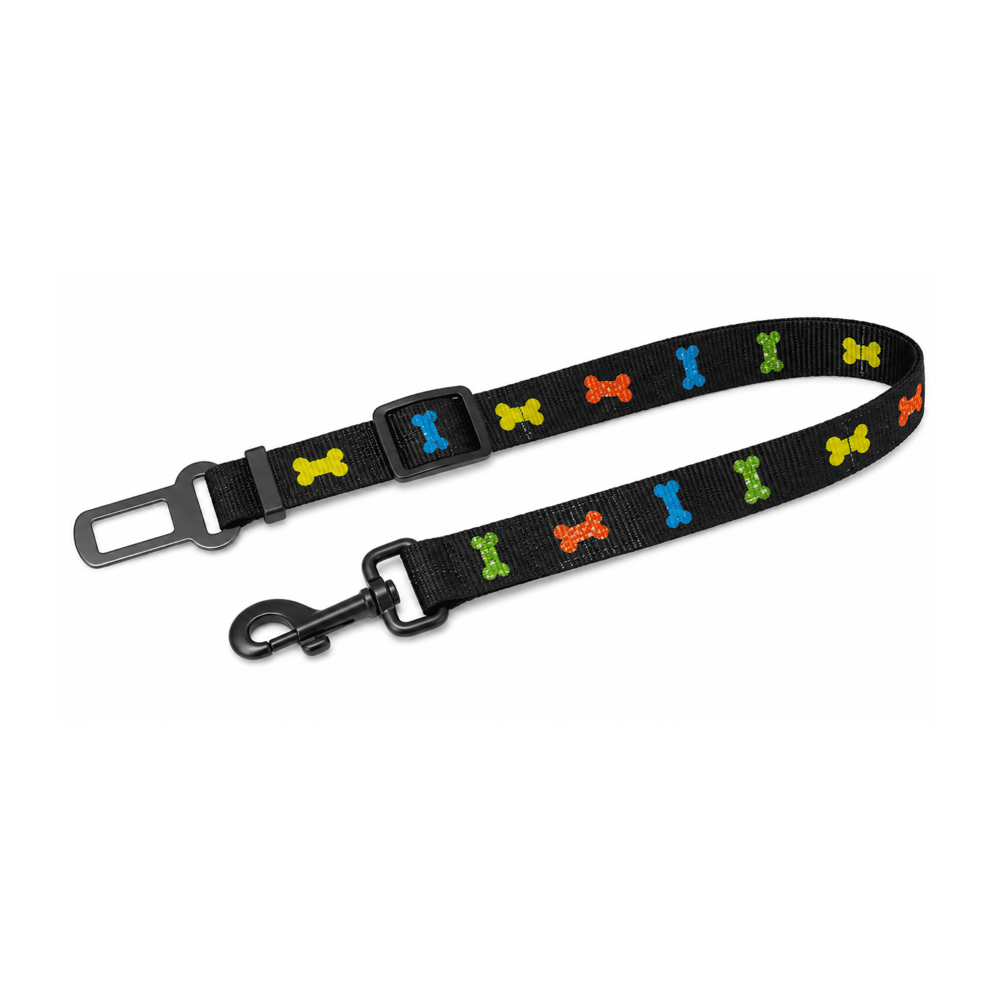 Cinturón de Seguridad Ajustable para Perros – Diseño Huesitos