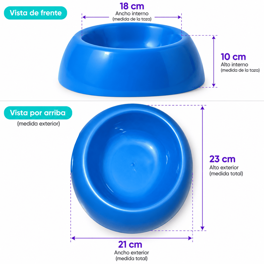 Plato Durable Perlado para Mascota Grande