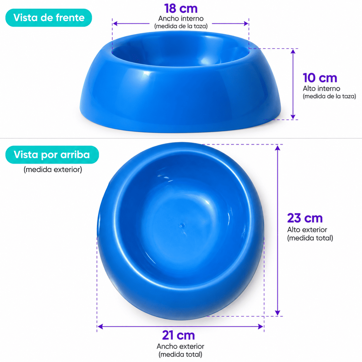 Plato Durable Perlado para Mascota Grande