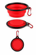 Plato Plegable de Silicona para Mascotas 1000 ml con Mosquetón