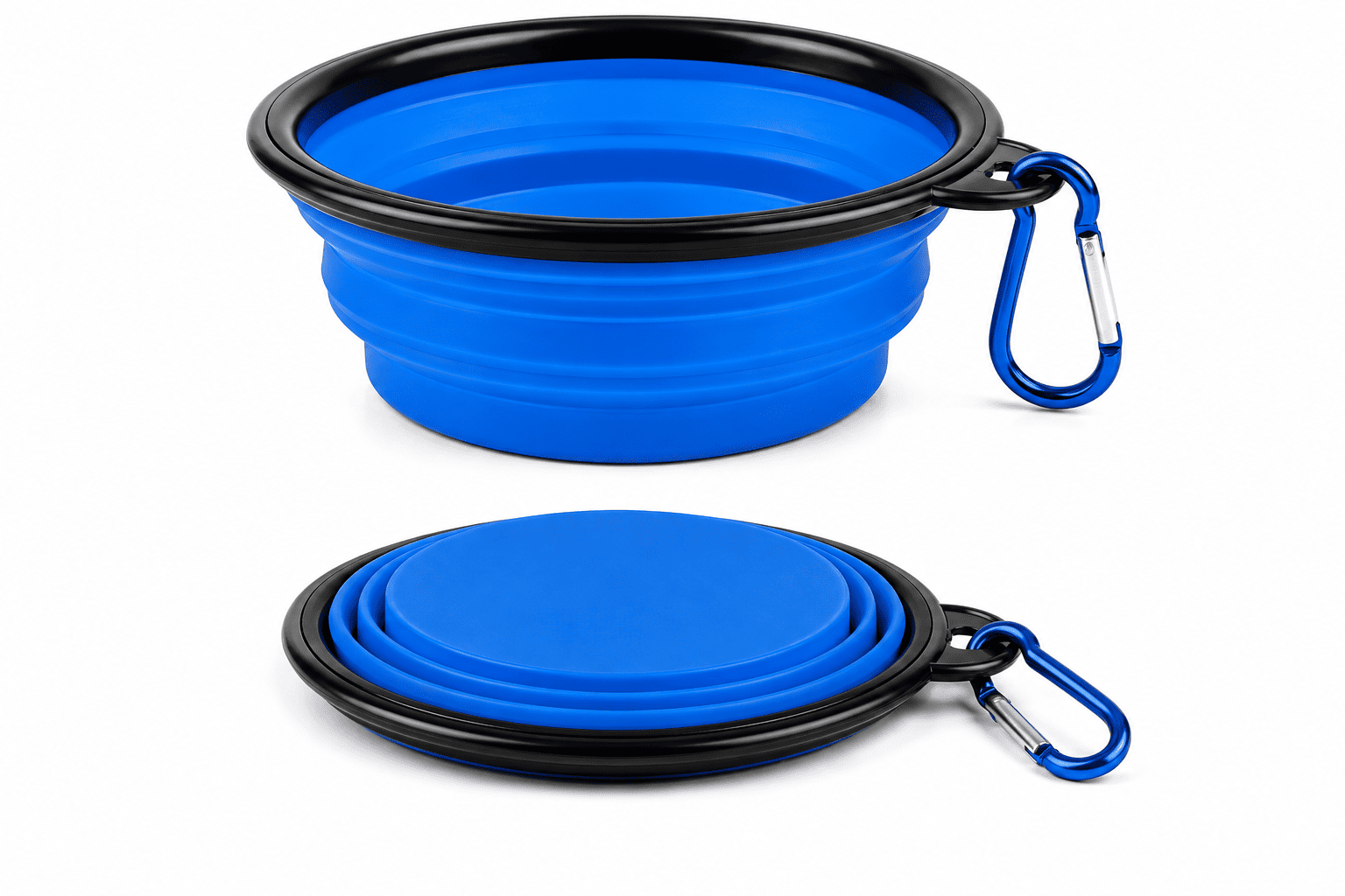 Plato Plegable de Silicona para Mascotas 1000 ml con Mosquetón
