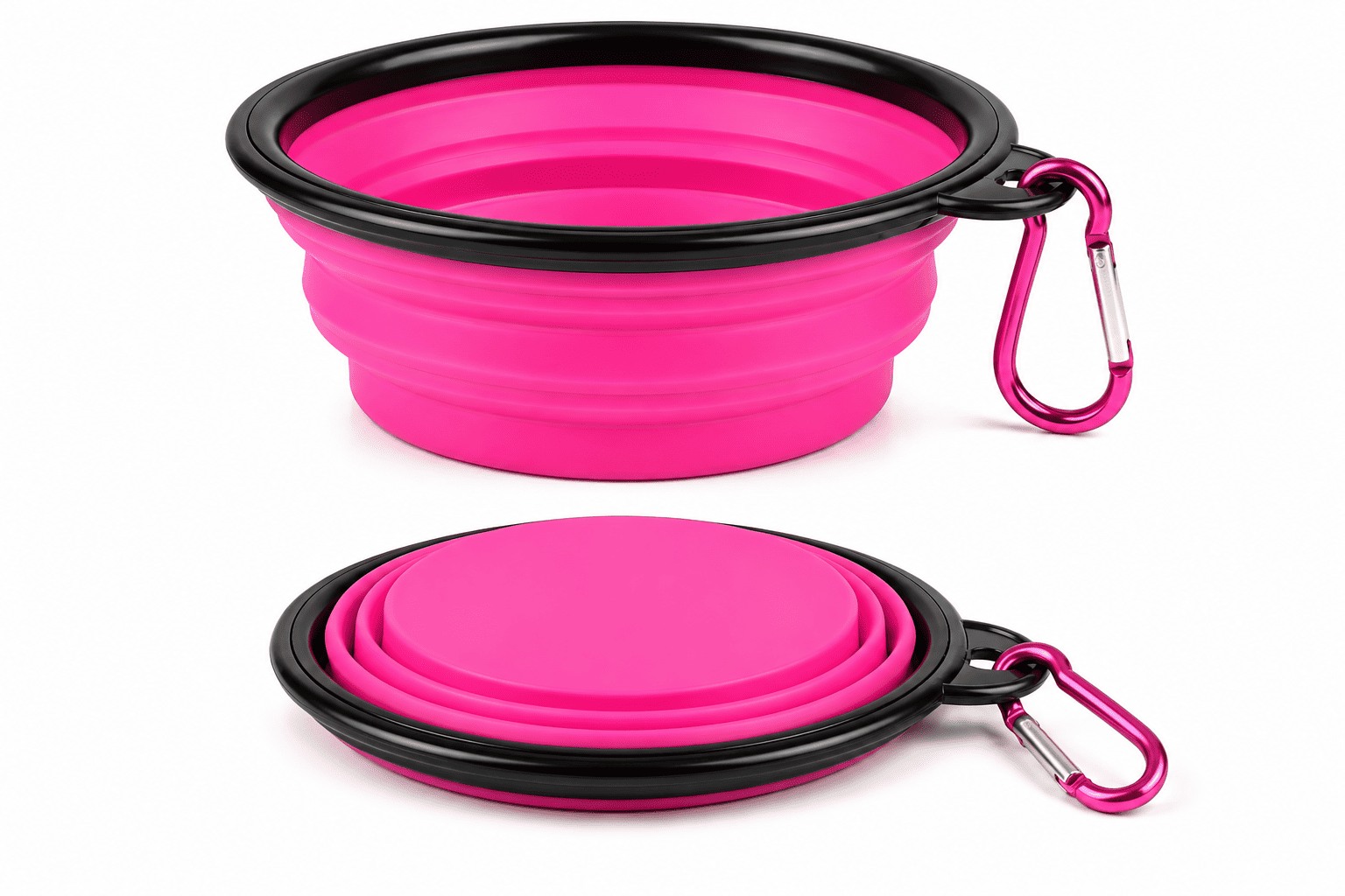 Plato Plegable de Silicona para Mascotas 1000 ml con Mosquetón