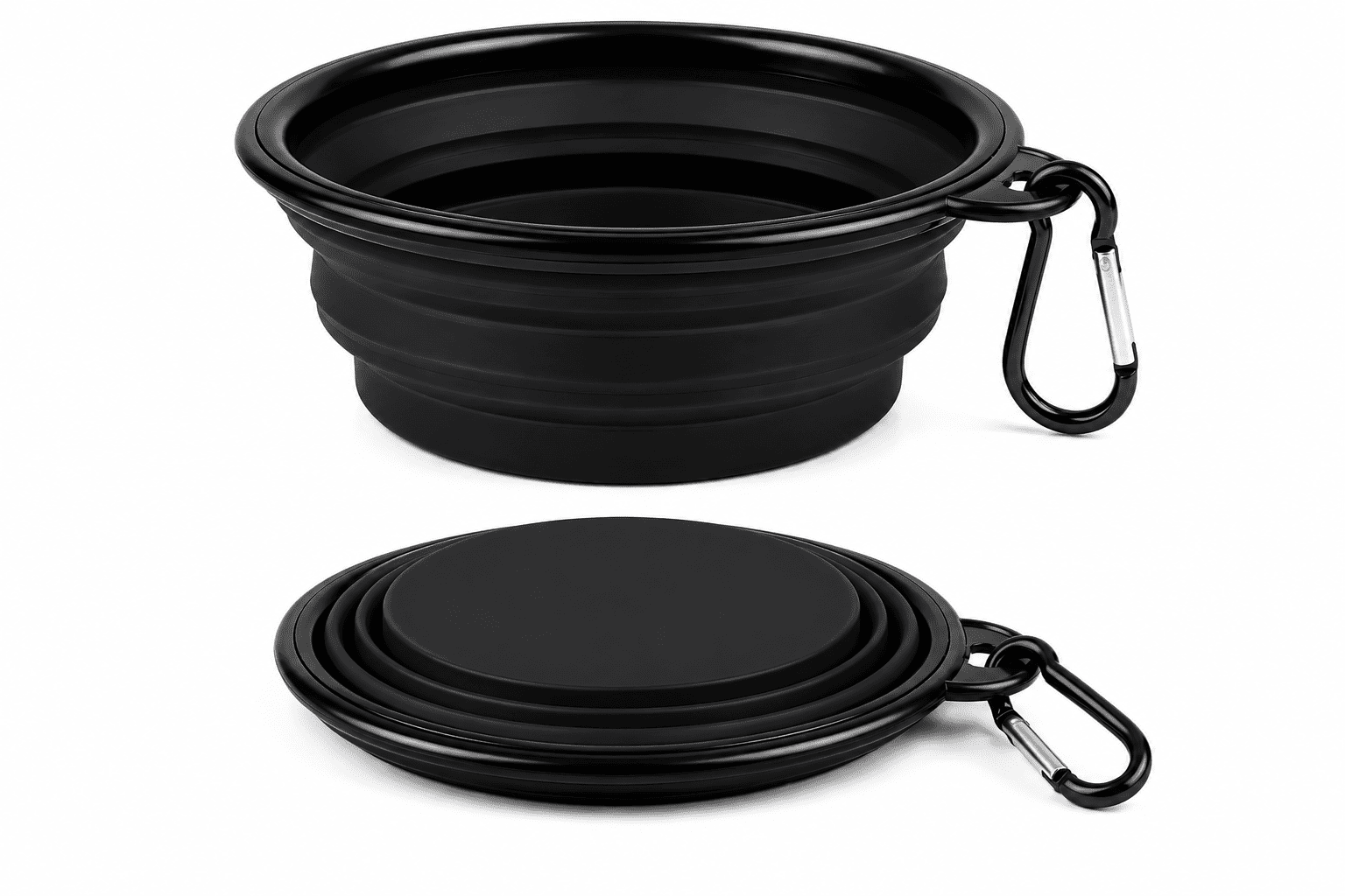 Plato Plegable de Silicona para Mascotas 1000 ml con Mosquetón
