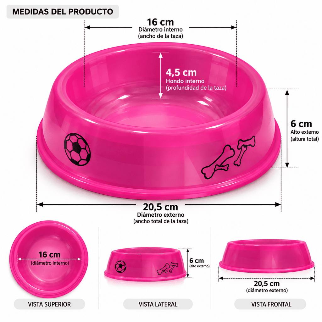 Plato para Perro Mediano y Grande  Diseño Deportivo