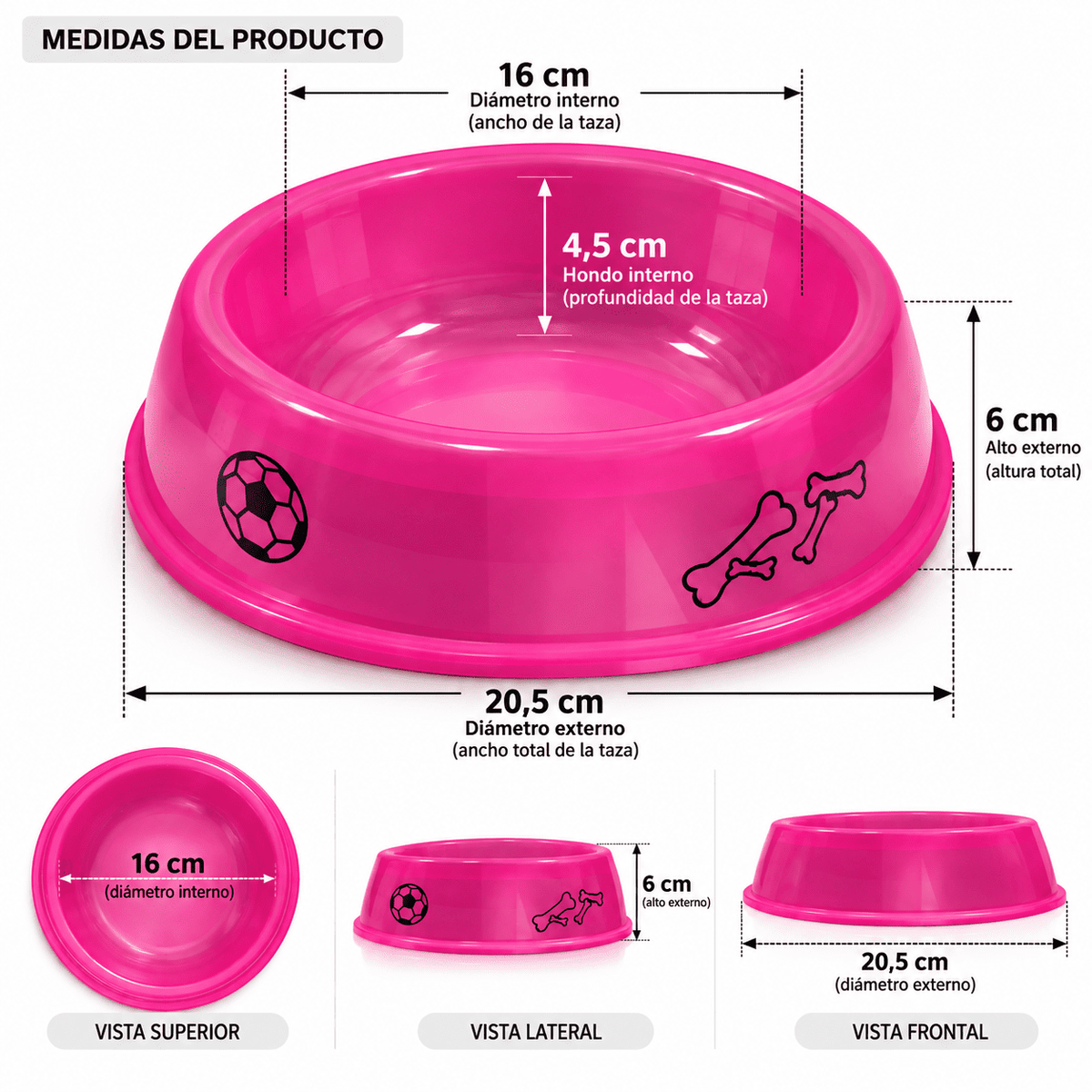 Plato para Perro Mediano y Grande  Diseño Deportivo