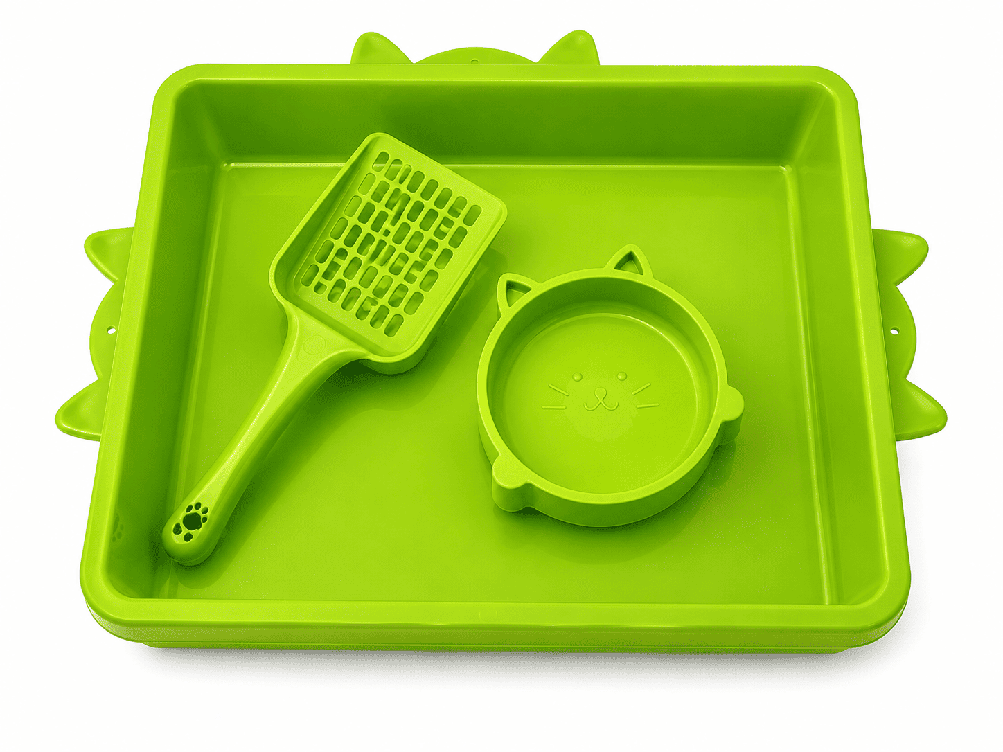 Arenero para Gatos con Pala y Plato Diseño Gatito