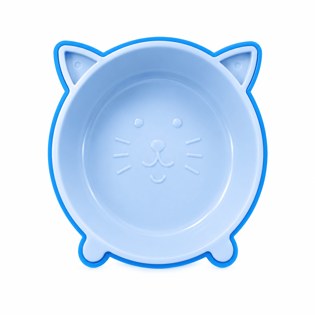 Plato chico antideliszante comida cara de gato