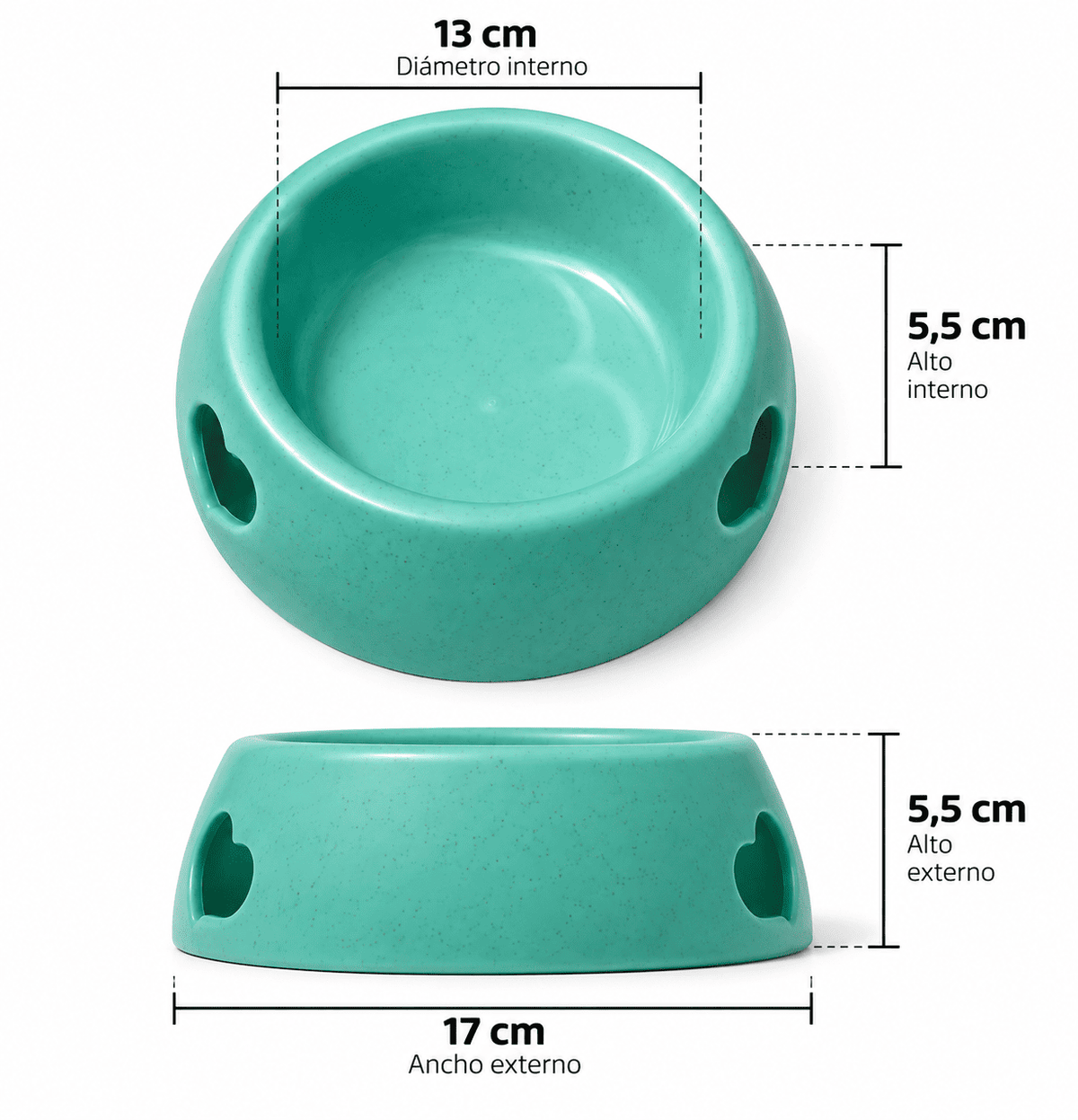 Plato Resistente para Mascota Pequeña y Mediana
