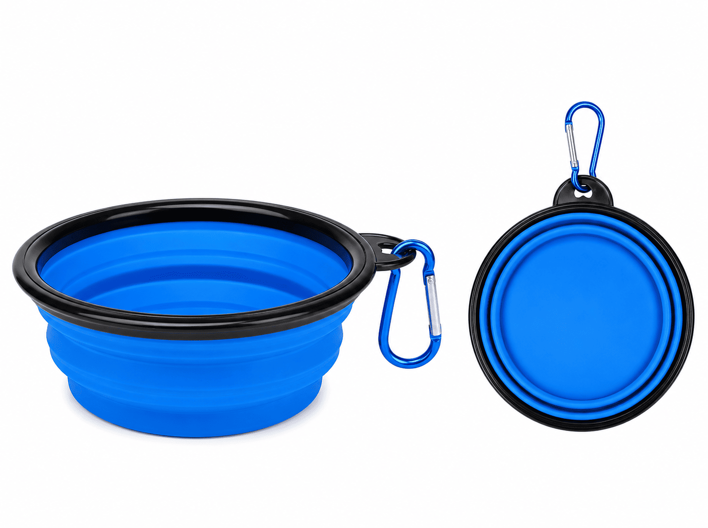 Plato Plegable de Silicona para Mascotas 350 ml con Mosquetón