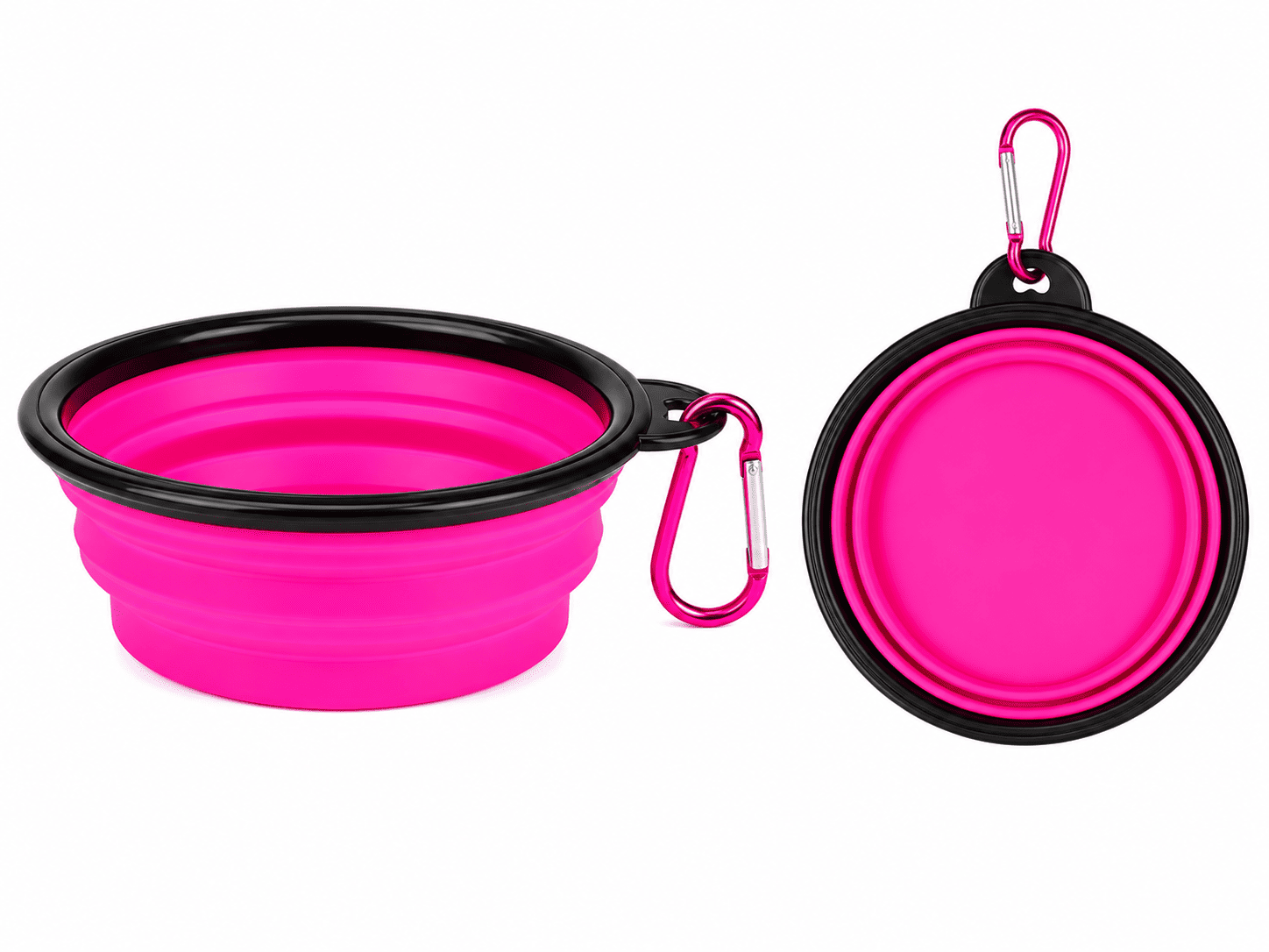 Plato Plegable de Silicona para Mascotas 350 ml con Mosquetón