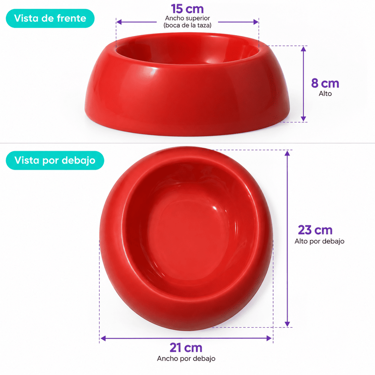 Plato para Mascota Durable Perlado