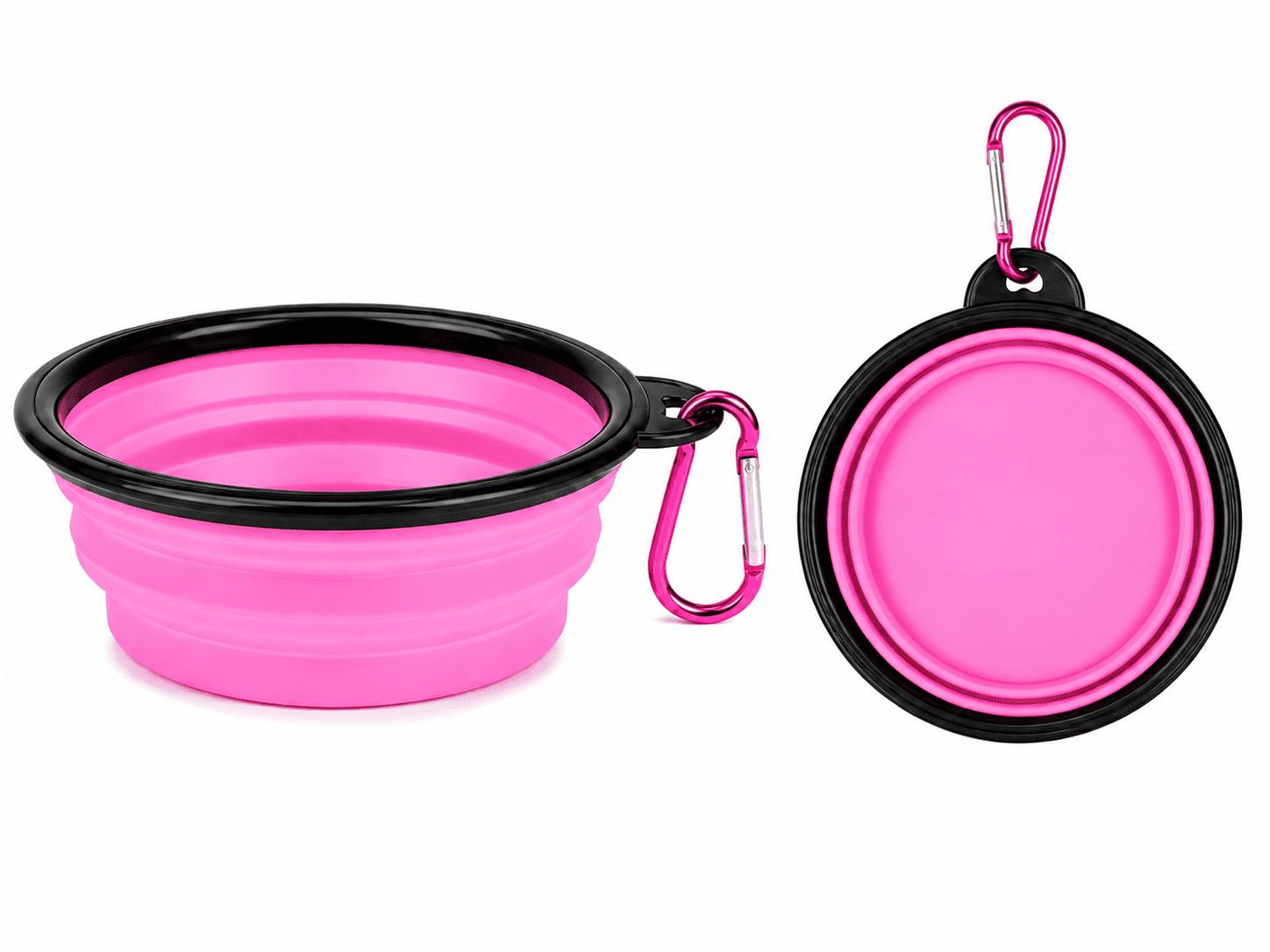 Plato Plegable de Silicona para Mascotas 350 ml con Mosquetón